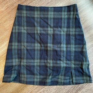 Brandy Melville/John Gault green blue plaid miniskirt